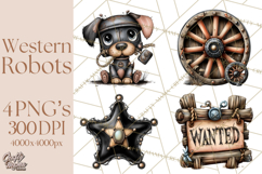 Western Robot Clipart PNG Files, Western Clip Art Product Image 1