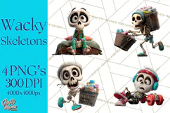 Funny Skeletons Clipart, Funny PNG, Funny Life Clip Art Product Image 1