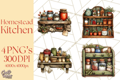 Rustic Homestead Kitchen Clipart | Farmhouse Kitchen Png Product Image 1
