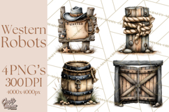 Western Robot Clipart PNG Files, Western Clip Art Product Image 1