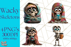 Funny Skeletons Clipart, Funny PNG, Funny Life Clip Art Product Image 1