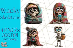 Funny Skeletons Clipart, Funny PNG, Funny Life Clip Art Product Image 1