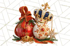 Fairy Tale Christmas Clipart, Enchanted Royal Winter Png Product Image 2