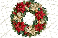 Christmas Wreath Clipart PNG, Elegant Holiday Wreaths Product Image 2