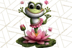 Cute Turtle Frog Alligator Pond Animals Clipart PNG Product Image 5