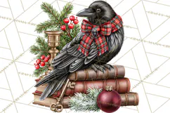Dark Academia Christmas Clipart Royal Stewart Tartan PNG Product Image 2