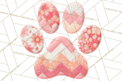 Cat Paw Prints Clipart PNG, Patchwork Kitty Paw Art Product Image 5