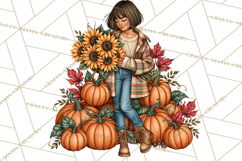 Cozy Autumn Women PNG Clipart, Girl Fall Png Product Image 2