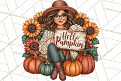 Cozy Autumn Women PNG Clipart, Girl Fall Png Product Image 2
