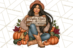 Cozy Autumn Women PNG Clipart, Girl Fall Png Product Image 4