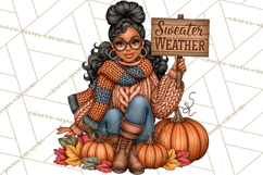 Cozy Autumn Women PNG Clipart, Girl Fall Png Product Image 3