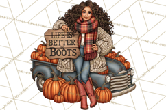 Cozy Autumn Women PNG Clipart, Girl Fall Png Product Image 2