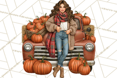 Cozy Autumn Women PNG Clipart, Girl Fall Png Product Image 2