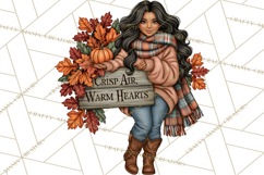 Cozy Autumn Women PNG Clipart, Girl Fall Png Product Image 5