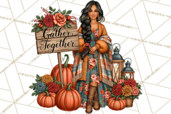 Cozy Autumn Women PNG Clipart, Girl Fall Png Product Image 3