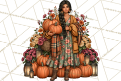 Cozy Autumn Women PNG Clipart, Girl Fall Png Product Image 4