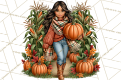 Cozy Autumn Women PNG Clipart, Girl Fall Png Product Image 5
