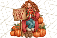 Cozy Autumn Women PNG Clipart, Girl Fall Png Product Image 2