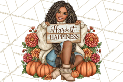 Cozy Autumn Women PNG Clipart, Girl Fall Png Product Image 5