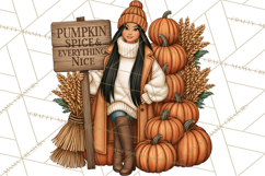 Cozy Autumn Women PNG Clipart, Girl Fall Png Product Image 2