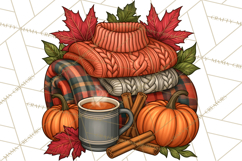 Cozy Autumn Women PNG Clipart, Girl Fall Png Product Image 4