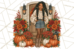 Cozy Autumn Women PNG Clipart, Girl Fall Png Product Image 3