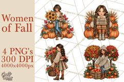 Cozy Autumn Women PNG Clipart, Girl Fall Png Product Image 1