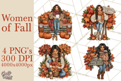 Cozy Autumn Women PNG Clipart, Girl Fall Png Product Image 1