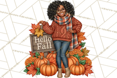 Cozy Autumn Women PNG Clipart, Girl Fall Png Product Image 5
