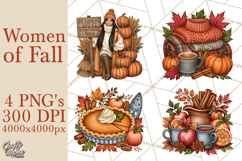 Cozy Autumn Women PNG Clipart, Girl Fall Png Product Image 1