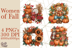Cozy Autumn Women PNG Clipart, Girl Fall Png Product Image 1