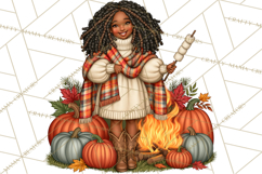 Cozy Autumn Women PNG Clipart, Girl Fall Png Product Image 2