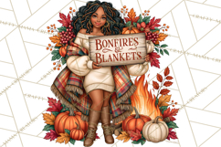 Cozy Autumn Women PNG Clipart, Girl Fall Png Product Image 3