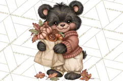 Autumn Critter Town Clipart PNG, Fall Cottage Animal Town Product Image 2