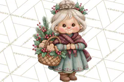 Christmas Village Clipart PNG, Winter Holiday Cottage Town Product Image 3
