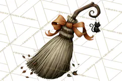 Vintage Halloween Clipart PNG, Halloween Retro Characters Product Image 2