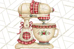 Vintage Christmas Kitchen Clipart PNG Product Image 3