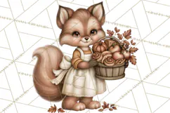 Autumn Critter Town Clipart PNG, Fall Cottage Animal Town Product Image 3