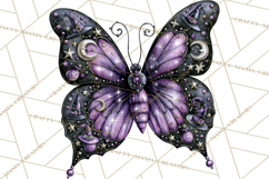 Halloween Butterflies Spooky Gothic Clipart PNG Product Image 3