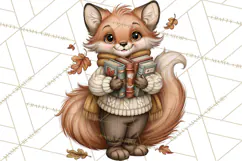 Autumn Critter Town Clipart PNG, Fall Cottage Animal Town Product Image 5