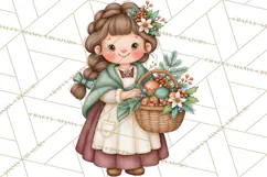 Christmas Village Clipart PNG, Winter Holiday Cottage Town Product Image 2