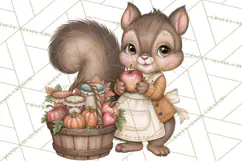 Autumn Critter Town Clipart PNG, Fall Cottage Animal Town Product Image 2
