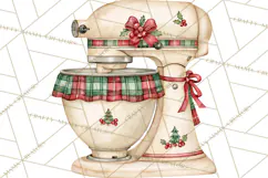 Vintage Christmas Kitchen Clipart PNG Product Image 3