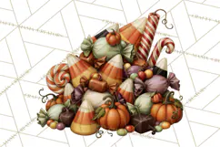 Vintage Halloween Clipart PNG, Halloween Retro Characters Product Image 2