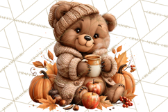 Autumn Critters PNG Cute Woodland Clipart Product Image 3