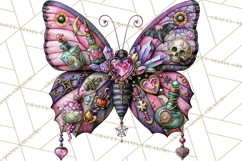 Halloween Butterflies Spooky Gothic Clipart PNG Product Image 3