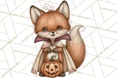 Halloween Critter Town Clipart PNG, Spooky Cottage Animals Product Image 3