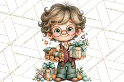 Christmas Village Clipart PNG, Winter Holiday Cottage Town Product Image 4