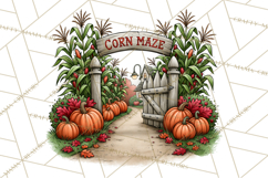 Halloween Village Pumpkin Patch PNG Clipart Product Image 3