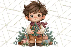 Christmas Village Clipart PNG, Winter Holiday Cottage Town Product Image 5